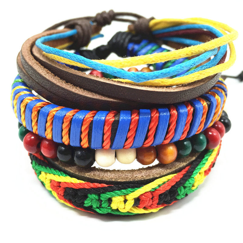 Punk Genuine Wrap Leather Bracelets Men For Women Cuff Jewelry Accessories