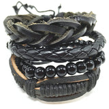 Punk Genuine Wrap Leather Bracelets Men For Women Cuff Jewelry Accessories