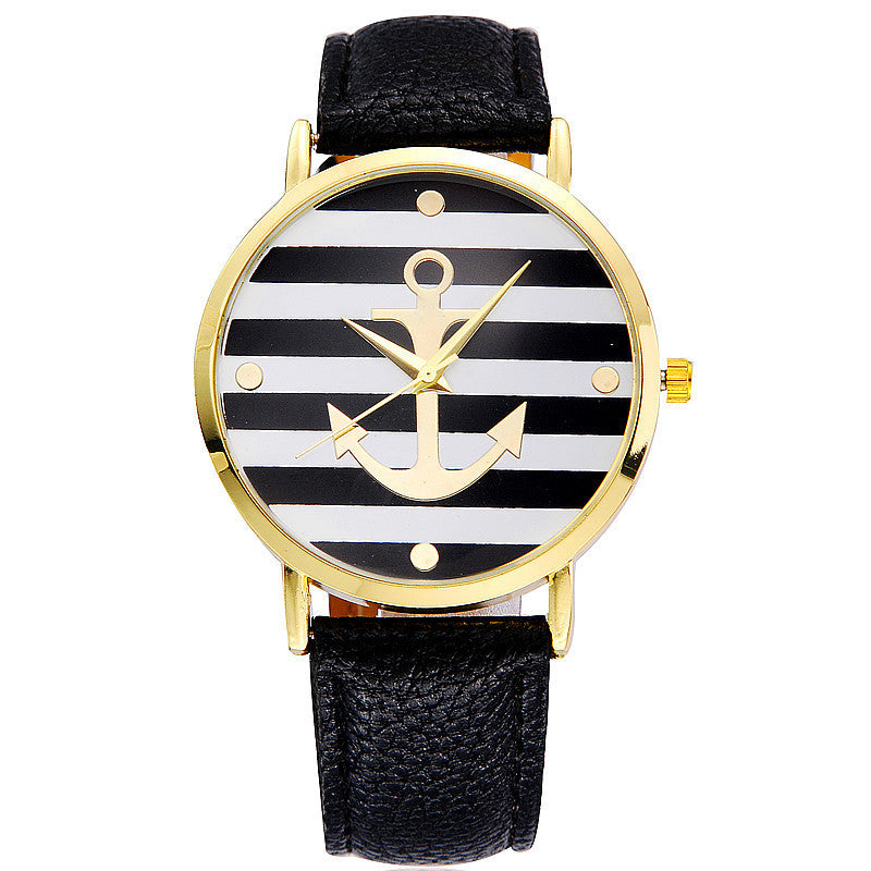 New Fashion Leather strap Anchor GENEVA Watches Casual Women Wristwatch Luxury Brand Quartz Watch Relogio Feminino Gift