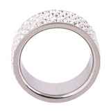 Five Row Lines Clear Crystal Jewelry Fashion Stainless Steel Engagement Rings