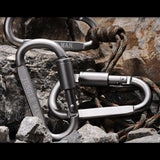 5Pcs Aluminum Alloy D Shape Carabiner Screw Lock Bottle Hook Buckle Hanging Padlock Key Chain Camping Hiking