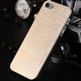 5S Aluminum Case Deluxe Gold Metal Brush Cover for iphone 5 5s 5g Hard Aluminum + Soft TPU Frame Slim Back Phone Case For Iphone 5/5s