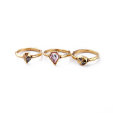 5 Pieces /Set American New Yearl Alloy Retro Women Ring Fashion Jewelry 