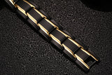 Top Quality Health Men Bracelet Bangle 316L Stainless Steel Magnetic Care Jewelry Black & Gold Plated