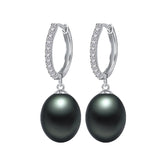 Black Pearl Earrings,AAAA High Quality 925 sterling Silver Jewelry For Women,Fashion Party Earrings 