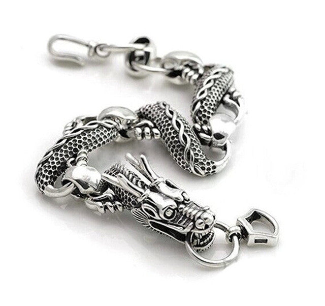 Sterling Silver Black Dragon Bracelets Men Jewelry
