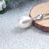Fashion 925 sterling silver necklace pendant for women genuine freshwater pearl jewelry 8-9mm