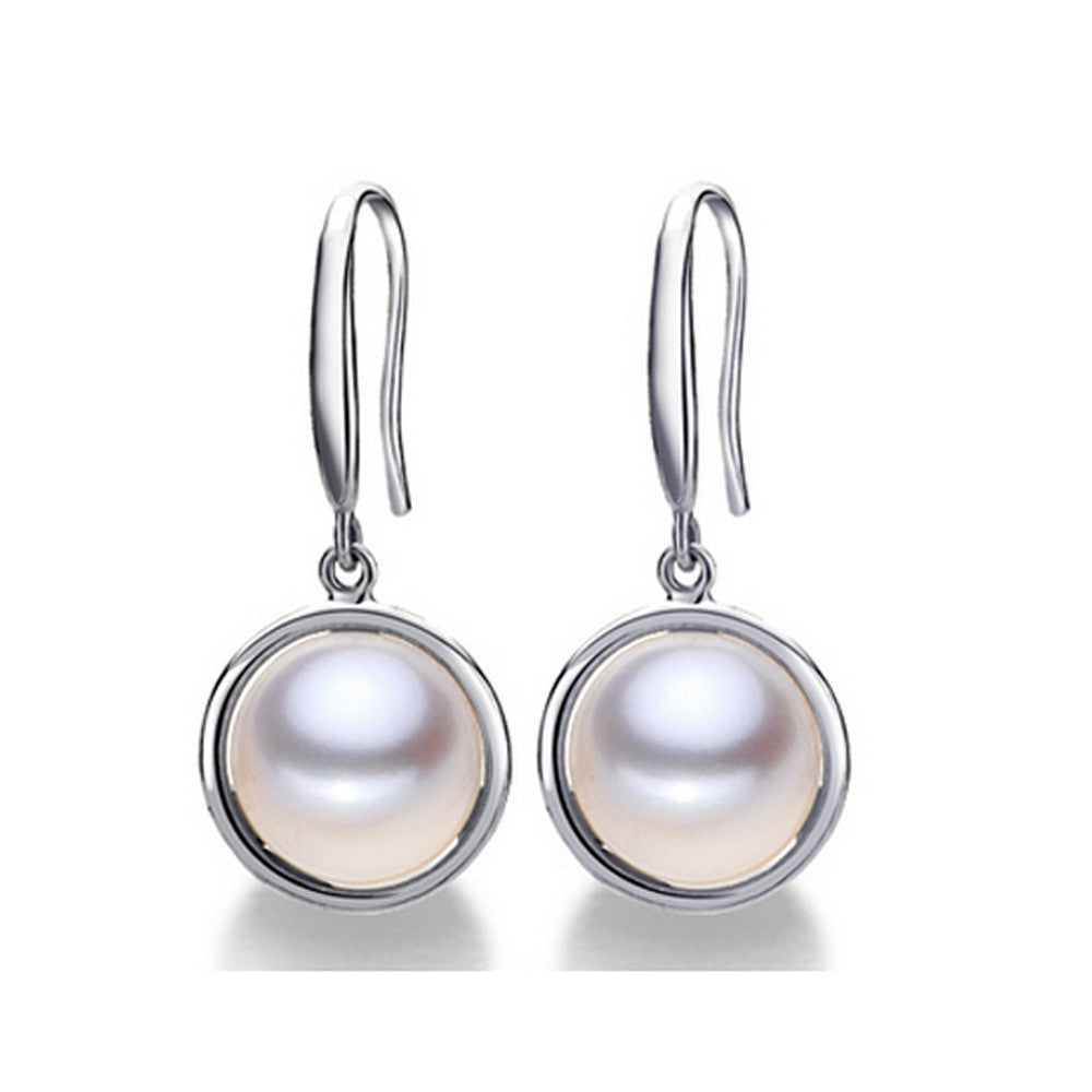 925 sterling silver earrings for women high quality 9-10mm natural pearl jewelry 3 colors stud earrings 