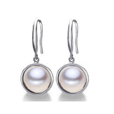 New fashion 925 sterling silver earrings for women high quality 9-10mm natural pearl jewelry 3 colors stud earrings 
