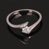 Cubic Zirconia Engagement Rings White Gold Plated Fashion Brand Ring Wedding Jewelry For Men and Women 