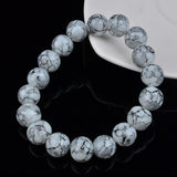 Handmade Natural Stone Stretch/Elastic Glass Beads Charm Bracelets Women Fashion Jewelry Gifts 
