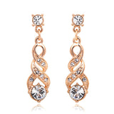 ANGELS EMBRACE Water Stud Earrings Rose Gold & White Gold Plated Jewelry 