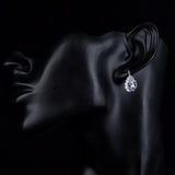 Brand Design Pear Cut Clear Cubic Zirconia Water Drop Earrings 