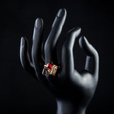 Exclusive Gold Plated Multicolour Stellux Austrian Crystal Ring 