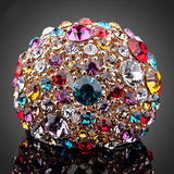 Gorgeous Rose Gold Plated Multicolour Stellux Austrian Crystal Ring 