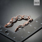 Latest Design Rose Gold Plated Clear Stellux Austrian Crystal 8 Leaves Connected Bracelet 