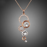 Rose Gold Plated Pure Clear Simply Small Round 1 carat Cubic Zirconia Pendant Necklace