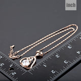 Rose Gold Plated Stellux Crystals Heart Pendant Necklace for Valentine's Day Gift of Love 