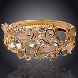Variety Of Colors Of Leaves14K Gold Plated Austrian Crystal Bracelets&Bangle For Women Fashion Jewelry