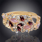 Variety Of Colors Of Leaves14K Gold Plated Austrian Crystal Bracelets&Bangle For Women Fashion Jewelry