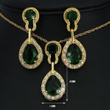 Multicolor Wedding Jewelry Sets for Women Bridal Silver Gold Plated Crystal Vintage Jewelry Set