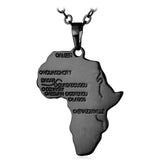 African Necklace Yellow Gold/Platinum Plated Africa Map Pendant & Chain Men/Women Ethnic Jewelry Gift 