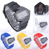 Aircraft LED Watches Digital hours Stainless steel Case Sports Watch Back Light rubber strap Casual watches