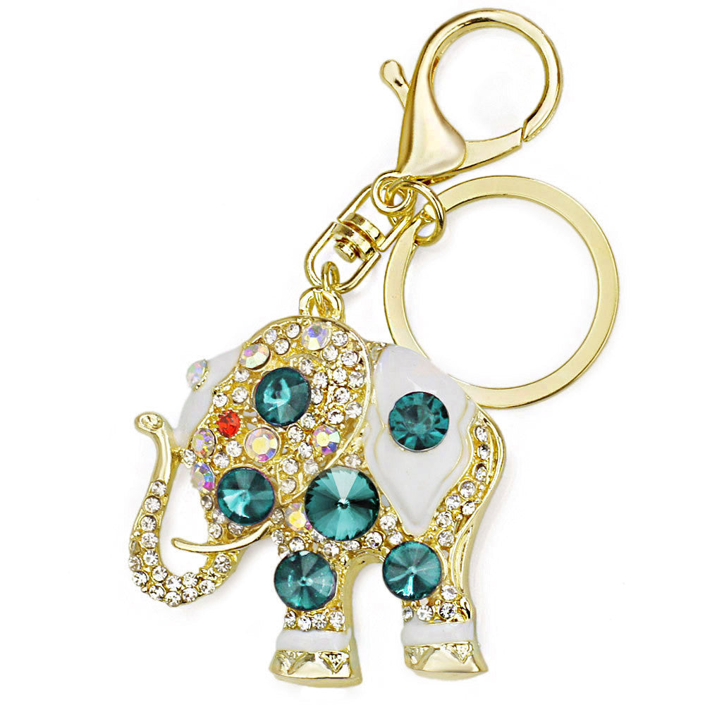 Elephant Crystal Bag Pendant Purse Bag Buckle Trendy Key chains Holder Keyrings Keychains For Car