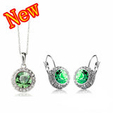 8K Rose Gold Plated Rhinestone Vintage Moon River Crystal Jewelry Sets necklaces drop earrings Fashion Jewelry for women