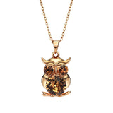 Vintage Austria Rhinestone Cute Owl Charm Necklaces & Pendants Fashion Mother Girl Gift Statement Jewelry