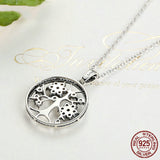 Classic 925 Sterling Silver Tree of Life Pendant Necklaces for Women Women Fine Jewelry collares