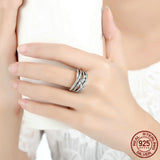 New Classic 925 Sterling Silver Big Bow Knot DELICATE SENTIMENTS RING Finger Ring For Women Wedding Fine Jewelry 