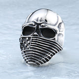 American Flag Stainless Steel Skull Ring for Man Personality Biker Jewelry 