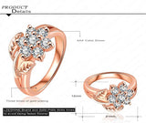 Fabulous Plant Ring Rose Gold Plated Engagement Ring Zircon Trendy Rings