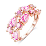 Fashion Top Sale Colorful Rose Gold Plated AAA Zircon Wedding bijoux Rings Imitated Ruby Jewelry For Women 