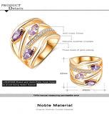 Newest Unique Multi-layer Engagement Rings Genuine Gold Plated Pave Austrian Crystals Fashion Jewelry 
