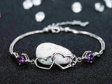 Beautiful Gift For Lady 2016 Romantic Silver Plated Austrian Crystal Bracelets Bangles for Women Heart Bracelets & Bangles