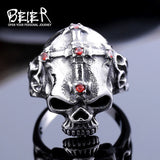 Beier new store 316L Stainless Steel ring top quality Hot sale men Punk Skull Ring Skeleton Style fashion jewelry 