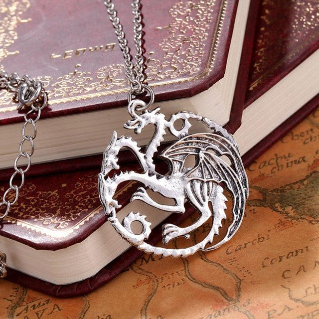 Best Quality Song Of Ice And Fire Game Of Thrones Targaryen Dragon Badge Necklace