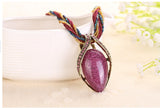 National Style Various Color Statement Chain Water Drop Women Necklace
