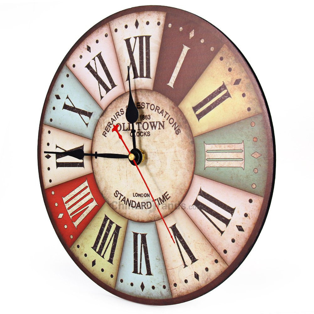 Best Wood Wall Clock Vintage Quartz Large Wall Watch Roman Numbers European Style Mordern Design Wall Clocks
