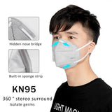 5 Pcs High Quality KN95 Mask PM2.5 Mouth Cover Dust Masks Breathing Valve Folding Non- Wholesale Dropshipping
