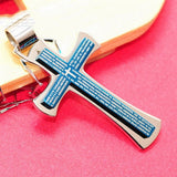 Bible Scripture Cross Pendant Necklace For Mens Stainless Steel Jewelry