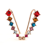 Big Dipper Four-Prong Setting 7pcs CZ Gold Plated Ear Hook Stud Earrings Fashion Jewelry 