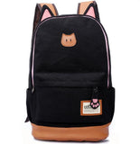 Campus Girl Women Cartoon Cat Ear Shoulder Bag Backpack Schoolbag Women Canvas Backpacks Travel Hiking Bags Rucksack
