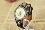 Eiffel Tower Surface Fashion Vintage Women Quartz Leather Strap 6 Colors Wristwatch High Quality Dress Watches