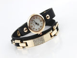 New Arrival Women Vintage Self-Wind Watches Bracelet Women Dress Watch Wristwatches Luxury Fashion Rhinestone Leather