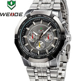 WEIDE Watches Men Military Quartz Sports Diver Watch Full Steel Luxury Brand Fashion Army Wristwatch