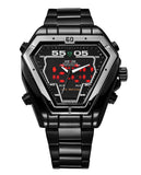 WEIDE Men Watch Stainless Steel LED Digital Quartz Multi-function Waterproof Casual Sports Watches Man Dress Wristwatches