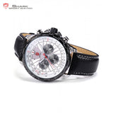 Blacktip Shark Sport Watch Chronograph 24 Hours Display Index White Dial 3 ATM Water Resistant Men Fashion Quartz Watches